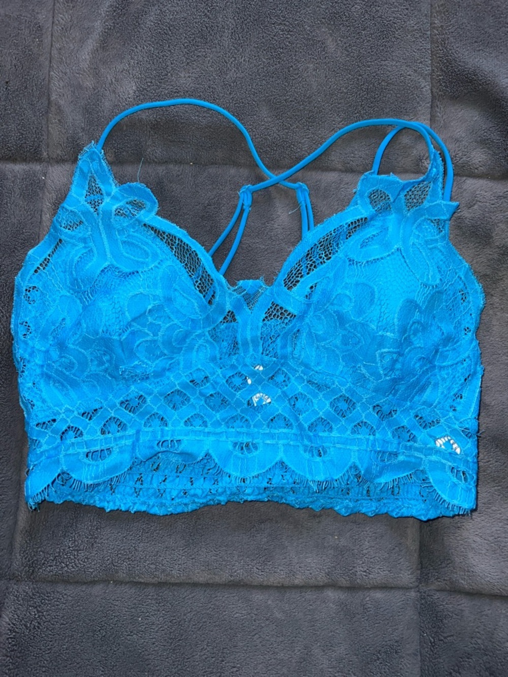 Zenana Outfitters Lace Bralette - Bright Blue